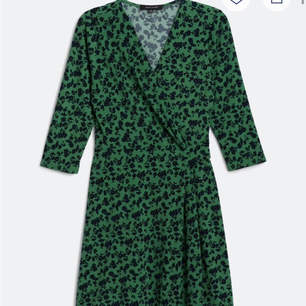 Kaileigh Green and Black Floral Long Sleeve Dress